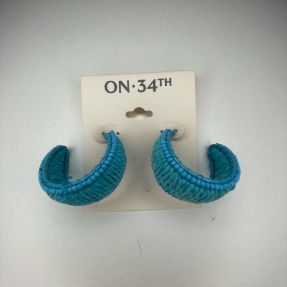 Blue Hoop Earrings